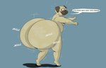 anthro big_butt breasts butt butt_jiggle dancing dialogue female huge_butt hyper hyper_butt jiggling looking_back nipples nude rear_view solo tan_body text jodero bojack_horseman netflix pickles_aplenty canid canine canis domestic_dog mammal molosser pug small_molosser toy_dog 2021 english_text full-length_portrait portrait