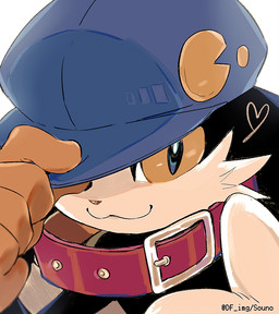 anthro big_collar clothing collar gloves handwear hat headgear headwear heart_symbol long_ears male oversized_collar smile solo tipping_hat yellow_eyes souno bandai_namco klonoa_(series) klonoa domestic_cat felid feline felis mammal