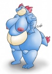 anthro belly big_belly big_breasts breasts female nipples non-mammal_breasts non-mammal_nipples nude obese obese_anthro obese_female overweight overweight_anthro overweight_female pokemorph solo bbwpokedex eddy_okapi nintendo pokemon crocodilian feraligatr generation_2_pokemon pokemon_(species) reptile scalie