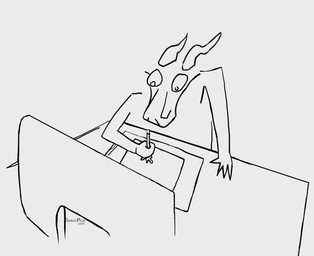 animated_gif anthro desk drawing_tablet electronics furniture horn simple_background solo stare table tablet white_background beastmilk mythology dragon mythological_creature mythological_scalie scalie 2018 2d_animation animated black_and_white monochrome short_playtime signature