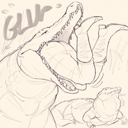 anthro clothing cowboy cowboy_outfit duo female female_prey feral feral_pred hat headgear headwear human_prey oral_vore swallowing teeth tongue vore indigested_omelette crocodile crocodilian human humanoid mammal reptile scalie 1:1 hi_res monochrome