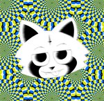 abstract_background anthro big_eyes big_pupils black_body eyebrows fangs looking_at_viewer male multicolored_body optical_illusion psychedelic psychedelic_background pupils solo teeth tongue tongue_out two_tone_body white_body akiyoshi_kitaoka epilepsy_warning rexon02 rotating_snakes rex_raccoon_(rexon02) mammal procyonid raccoon digital_media_(artwork) headshot_portrait hi_res inspired_by_formal_art portrait