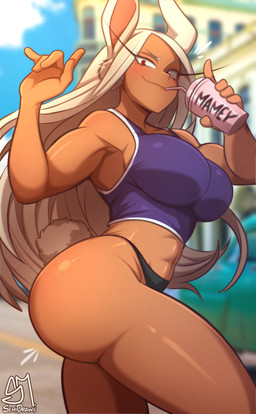 5_fingers big_breasts big_butt biped blush breasts butt clothed clothed_female clothed_humanoid clothing female female_humanoid fingers hair holding_object humanoid_hands long_hair looking_at_viewer purple_clothing purple_topwear red_eyes solo standing tail topwear white_ears white_hair white_tail semidraws my_hero_academia rumi_usagiyama animal_humanoid humanoid lagomorph lagomorph_humanoid leporid_humanoid mammal mammal_humanoid rabbit_humanoid absurd_res hi_res