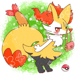 ambiguous_anthro ambiguous_gender anthro big_tail biped blush blush_stickers digitigrade dipstick_tail food leaning leaning_forward looking_at_viewer markings object_in_tail open_mouth open_smile pokeball purse shrimp_(food) side_view silly simple_background smile snout solo tail tail_markings textured annyui0611 nintendo pokemon braixen canid generation_6_pokemon mammal pokemon_(species) 1:1 2022 digital_drawing_(artwork) digital_media_(artwork) hi_res japanese_description translated_description