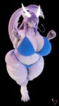 5_fingers anthro barbel_(anatomy) big_breasts bikini bikini_bottom bikini_top bottomwear breast_squeezing breasts claws clothed clothed_anthro clothed_female clothing eyebrows eyelashes feet female female_anthro fingers flesh_whiskers fur glowing glowing_horn hair horn huge_breasts long_hair long_tail looking_at_viewer markings navel partially_clothed purple_body purple_claws purple_fur purple_hair raised_tail simple_background solo standing star_(marking) straight_hair swimwear tail tail_tuft teeth thick_thighs topwear transparent_background tuft two-piece_swimsuit latiospegasus asian_mythology east_asian_mythology japanese_mythology mythology kazumi_tatsuo dragon eastern_dragon furred_dragon furred_scalie mythological_creature mythological_scalie scalie 3d_(artwork) 4k 9:16 absurd_res alpha_channel blender_(artwork) digital_media_(artwork) hi_res watermark