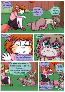 anthro balloon bottomwear clothed clothing dialogue duo female footwear grass inflatable plant shirt shoes shrub skirt speech_bubble tail text topwear tree young babystar gemma_polson arthropod beetle cucujoid domestic_cat felid feline felis insect ladybug mammal rodent sciurid tree_squirrel comic english_text hi_res