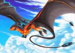 2011 claws day dragon feral flying membrane_(anatomy) membranous_wings mythological_creature mythological_scalie mythology outside raeathnos scalie sky-shifter solo spread_wings tail traditional_media_(artwork) wings