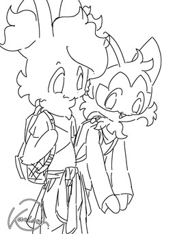anthro anthrofied backpack bottomwear clothed clothed_anthro clothed_male clothing duo eye_contact featureless_hands fully_clothed kasika kemono looking_at_another male open_mouth oversized_bottomwear oversized_clothing oversized_pants pants pokemorph shirt talking_to_another topwear nintendo pokemon fan_character zack_(xammyxx) canid canine fox generation_9_pokemon mammal pokemon_(species) sprigatito 3:4 black_and_white hi_res monochrome signature sketch watermark