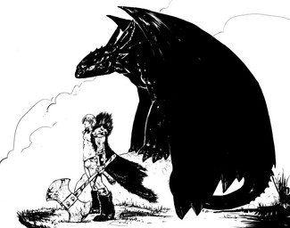 armor axe cape claws clothing duo feral male melee_weapon membrane_(anatomy) membranous_wings tail viking weapon wings unknown_artist dreamworks european_mythology how_to_train_your_dragon mythology hiccup_horrendous_haddock_iii toothless dragon fury_(httyd) human mammal mythological_creature mythological_scalie night_fury scalie western_dragon absurd_res black_and_white hi_res monochrome