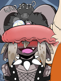 accessory anthro balls big_penis blush bodily_fluids clothing collar curved_horn dripping drooling duo ear_piercing ears_down erection fangs fishnet_clothing fishnet_topwear foreskin freckles fur genitals grey_body grey_scales harness headband horn huge_penis humanoid_genitalia humanoid_penis leather leather_harness male male/male markings open_mouth open_smile orange_body orange_fur penis penis_covering_eyes penis_on_face piercing pivoted_ears pubes saliva saliva_drip saliva_string scales smile spiked_collar spikes spots spotted_body spotted_scales studded_collar studs sweat sweatdrop tan_body tan_fur teeth these_aren't_my_glasses topwear vein veiny_penis mrt0ony can't_see_the_haters enko_(mrt0ony) ambiguous_species kobold scalie hi_res meme