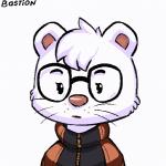 ambiguous_gender clothed clothing eyewear fur glasses simple_background solo whiskers white_background white_body white_fur bastionshadowpaw mammal mustelid 1:1 2020 2d_animation animated capcut_(artwork) clip_studio_paint_(artwork) digital_media_(artwork) motion_tweening short_playtime