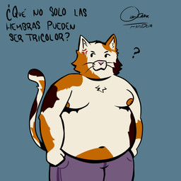 male mastectomy_scar no_shirt overweight overweight_male scar standing fattydelta calico_cat domestic_cat felid feline felis mammal 1:1 absurd_res hi_res trans_(lore) trans_man_(lore)