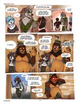 2024 5_fingers anthro arm_in_arm arm_markings aroused artist_name aska_(fluff-kevlar) back_markings bailey_(fluff-kevlar) bear becoming_erect black_hair black_nose blue_hair blush blushing_profusely bodily_fluids braided_hair breasts brown_body brown_fur brown_hair bulge canid canine canis cheek_markings claws clothed clothed_anthro clothed_female clothed_male clothing comic conditional_dnp conjoined_speech_bubble dialogue ear_piercing ear_ring english_text erection erection_under_clothing facial_markings fangs female finger_claws fingers flirting fluff-kevlar flustered forehead_markings fur green_eyes grey_body grey_fur group hair hat head_markings headgear headwear highlights_(coloring) horizontal_blockage humanoid_hands internal_thoughts john_(darkriderx) kiga_(fluff-kevlar) leg_markings linked_speech_bubble male male/female mammal markings musclegut muscular nervous orange_hair page_number piercing purple_highlights ring_piercing saliva shocked speech_bubble sweat tail tala_(fluff-kevlar) teasing teeth text thigh_markings tongue topless topless_anthro topless_male tribal white_markings wolf