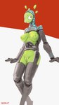 anthro big_breasts breasts female genitals green_body green_skin grey_body humanoid_genitalia humanoid_pussy inverted_nipples looking_at_viewer machine metallic_body nipples nude paint pussy simple_background smile solo standing 7b7a2f ambiguous_species android robot 2024 9:16 absurd_res digital_media_(artwork) digital_painting_(artwork) hi_res painting_(artwork) signature