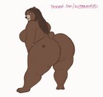 anthro big_breasts big_butt breasts butt female hair hip_sway long_hair nub_tail overweight piercing shaking_butt solo tattoo twerking wide_hips glitterawrxd bear brown_bear grizzly_bear mammal ursine animated hi_res short_playtime