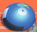 2019 anthro belly belly_expansion belly_inflation big_belly blue_body bodbloat bodily_noises creaking different_sound_effects expansion extended_sound_effect generation_8_pokemon groan hose hose_inflation huge_belly hyper hyper_belly immobile inflation inflation_fetish inteleon liquid_inflation male musical_note musical_symbol nintendo onomatopoeia poha_(bodbloat) pokemon pokemon_(species) signature simple_background slosh solo sound_effect_variant sound_effects spherical_inflation symbol text tube_bulge water_inflation yellow_frill