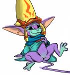 anthro barefoot big_ears bottomless butt clothed clothing feet female genitals hyper_ears pussy sitting solo spread_legs spreading samuriolu gigantic motiga mozu_(gigantic) goblin_(gigantic) mammal absurd_res hi_res