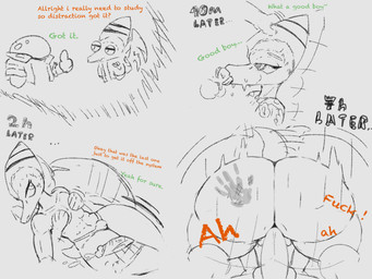 abs anal anal_penetration anthro anthro_penetrated athletic athletic_anthro athletic_male bald balls big_butt big_penis biped bird's-eye_view bodily_fluids butt clothed clothed_anthro clothed_human clothed_male clothing crossdressing cum cum_in_mouth cum_inside cum_on_face cum_on_ground cum_on_leg cumshot dialogue dirty_talk duo ejaculation ellipsis erection femboy fingers frown genital_fluids genitals gesture glans good_boy hair half-closed_eyes hand_gesture hand_on_head hand_print hand_print_on_butt high-angle_view human_on_anthro human_penetrating human_penetrating_anthro humanoid_genitalia humanoid_hands humanoid_penis interspecies jacket lying male male/male male_penetrated markings motion_blur motion_lines narrowed_eyes on_back on_bottom on_top open_clothing open_jacket open_topwear panties penetration penile penile_penetration penis penis_in_ass penis_in_mouth praise reach_around rear_view reverse_cowgirl_position scales sex short_hair short_tail side_view skimpy slap_mark striped_markings stripes tail tail_motion tailwag talking_to_another text thigh_sex thumbs_up time_skip topwear underwear wings caldinie1 cavemanon_studios goodbye_volcano_high snoot_game anon_(snoot_game) naser_(gvh) human mammal prehistoric_species pterodactylus pterosaur reptile scalie 2025 4:3 english_text hi_res multiple_images spot_color