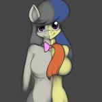 anthro anthrofied black_hair blue_hair bow_(feature) bow_tie breasts female fusion hair navel purple_eyes solo split_personality what_has_magic_done kloudmutt friendship_is_magic hasbro my_little_pony fiddlesticks_(mlp) octavia_(mlp) earth_pony equid equine horse mammal pony 1:1 2013 absurd_res digital_media_(artwork) hi_res