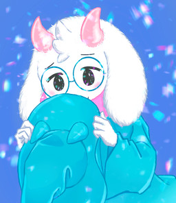 2_horns anthro clothed clothing eyewear floppy_ears fur glasses hat headgear headwear holding_clothing holding_hat holding_headgear holding_headwear holding_object horn lop_ears male pink_horn pink_scarf round_glasses scarf solo white_body white_fur wizard_hat lico_(artist) deltarune undertale_(series) ralsei bovid caprine goat mammal 2021 half-length_portrait portrait