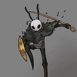 ambiguous_gender antennae_(anatomy) anthro biped black_eyes grey_background holding_melee_weapon holding_object holding_shield holding_weapon melee_weapon shield simple_background solo standing weapon sharpski hollow_knight:_silksong hollow_knight_(franchise) team_cherry seth_(hollow_knight:_silksong) arthropod 1:1 2025 absurd_res hi_res