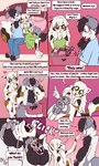 adolescent anthro balls belly blush breasts chastity_cage chastity_device duo female fluffy fluffy_tail genitals heart_symbol lock male male/female nipples penis piercing pussy relationship tail text young young_anthro fuf finnegan_nevermoore selene_blackcat bernese_mountain_dog calico_cat canid canine canis domestic_cat domestic_dog felid feline felis mammal molosser mountain_dog swiss_mountain_dog 2023 3:5 absurd_res comic english_text hi_res