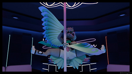 animal_genitalia anthro armwear clothing dancing erection fishnet_armwear fishnet_clothing fishnet_legwear genital_slit genitals harness kita'vali legwear male nude penis pole pole_dancing solo tapering_penis underfluffies winged_arms wings chilling.exe rai_kitamatsu_(modeler) avali 16:9 2024 3d_(artwork) blender_(artwork) digital_media_(artwork) hi_res watermark widescreen
