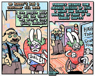 2_panel_comic anthro arm_hair body_hair cheek_spots clothing converse_shoes costume dialogue duo eyebrows eyelashes eyes_closed eyewear facial_hair fur glasses humor male mustache slacks speech_bubble suspender suspenders teeth text tooth_gap white_body white_fur wide_eyed yellow_body yellow_fur rawdawgcomics converse bingus_(rawdawgcomics) canid canine canis domestic_dog lagomorph leporid mammal rabbit 2025 5:4 comic english_text