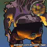 advertisement body_hair bulge butt_hair claws clothing hairy male moobs overweight overweight_male shirt stain sweat_stain tank_top text topwear wings avalath_tiger disney the_owl_house titan_(the_owl_house) 1:1 hi_res url
