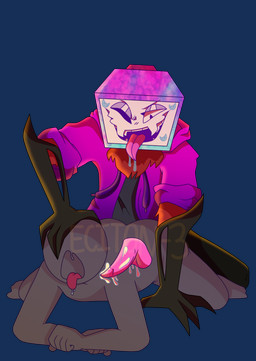 ambiguous_gender ambiguous_on_anthro ambiguous_penetrated ambiguous_penetration animal_genitalia animal_penis anthro anthro_penetrating anthro_penetrating_human balls bodily_fluids butt clothing cum cybernetics drooling duo electronics fangs for_a_head genital_fluids genitals hand_on_head hoodie human_on_anthro human_penetrated internal interspecies long_tongue machine male male/ambiguous male_on_human male_penetrating male_penetrating_ambiguous not_furry one_eye_closed penetration penile penile_penetration penis saliva screen screen_face sex tapering_penis teeth television tongue tongue_out topwear wink youtuber eciton-3 anon anonymous pyrocynical ambiguous_species cyborg human mammal object_head screen_head tv_head absurd_res alpha_channel hi_res