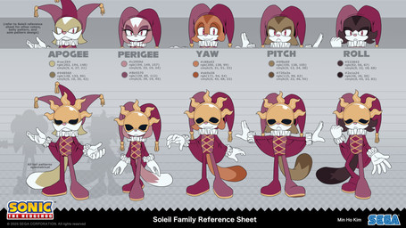 anthro clothing color_swatch dipstick_tail facial_hair female gloves group handwear hat headgear headwear male markings mask mustache pink_eyes pink_nose smile tail tail_markings text three-quarter_view deegeemin apogee_the_sugar_glider perigee_the_sun_glider pitch_(sonic) roll_(sonic) soleil_the_sugar_glider yaw_(sonic) australian_possum mammal marsupial petaurid sugar_glider 16:9 absurd_res english_description english_text hi_res widescreen