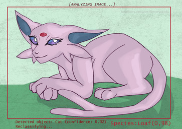 female feral gem glistening glistening_eyes interface loafing looking_at_viewer lying purple_body solo tail text fierce-adopts nintendo pokemon eeveelution espeon generation_2_pokemon pokemon_(species) line_art shaded