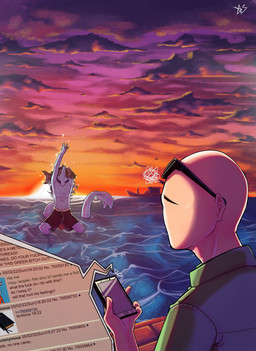 anthro bald blue_body boat cellphone clothed clothing cloud docks duo electronics fin fingers fish_in_mouth hair holding_cellphone holding_object holding_phone holding_smartphone human_on_anthro humanoid_hands interspecies long_hair long_tail looking_at_another male male/male nervous outside partially_submerged phone profanity sky smartphone sunset swimming_trunks swimwear tail tail_fin text topless topless_anthro topless_male vehicle water watercraft cdepraxis 4chan cavemanon_studios goodbye_volcano_high ko_op_(game_developer) snoot_game anon_(snoot_game) leo_(gvh) aquatic fish human liopleurodon mammal plesiosaur pliosaur prehistoric_species reptile scalie absurd_res colored english_text hi_res shaded