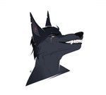 anthro black_body black_fur black_hair eye_scar facial_scar fangs fur grin hair male scar smile solo teeth yellow_eyes l-mafia-l skoll_(skoll666) canid canine canis mammal wolf bust_portrait portrait