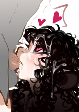 anthro balls black_hair blush bodily_fluids brown_body cum cum_drip cum_in_hair cum_in_mouth cum_inside cum_on_face curly_hair dripping duo ejaculation fellatio femboy fingers fur genital_fluids genitals grey_body grey_fur hair heart_symbol humanoid_genitalia humanoid_penis leaking_cum looking_up male male/male male_penetrated male_penetrating motion_lines multicolored_body multicolored_fur nude open_mouth oral oral_penetration orgasm penetration penile penis pink_eyes sex shaking simple_background tan_body tan_fur trembling two_tone_body two_tone_fur white_body white_fur zenko0 camille_(zenko0) giraffid mammal okapi digital_media_(artwork) hi_res