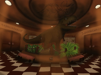 ambiguous_gender bench bone brown_body brown_scales claws creepy door exhibit feral fossil horror_(theme) inside key machine museum open_mouth plant scales sharp_teeth skeleton solo teeth text crunch_muc30631 animatronic ceratopsian ceratopsid chasmosaurine dinosaur living_machine marginocephalian ornithischian prehistoric_species reptile robot saurischian scalie theropod triceratops tyrannosaurid tyrannosauroid tyrannosaurus tyrannosaurus_rex english_text hi_res