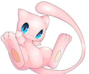 3_fingers 3_toes ambiguous_gender blue_eyes featureless_crotch feet feral fingers looking_at_viewer monotone_body null pink_body simple_background solo spread_legs spreading tail toes white_background chaba nintendo pokemon generation_1_pokemon legendary_pokemon mew_(pokemon) pokemon_(species) 6:5