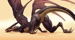 anthro butt butt_focus horn lying male on_front solo tail wings lytta_the_bug european_mythology final_fantasy final_fantasy_ix mythology square_enix bahamut dragon mythological_creature mythological_scalie scalie western_dragon