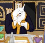 anthro bathrobe bathrobe_only bathroom brush brushing brushing_teeth clothed clothing electronics eyebrows male phone raised_eyebrow robe robe_only solo teeth riseson illumination_entertainment sing_(movie) jimmy_crystal arctic_wolf canid canine canis mammal wolf