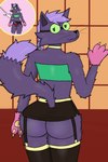 anthro big_butt bodily_fluids bottomwear butt cat_paws choker clothing cum cumshot ejaculation embarrassed erection eyewear femboy feminine_pose genital_fluids glasses hair handwear jewelry male miniskirt mittens necklace nipple_outline panties purple_body purple_hair skirt solo tail topwear underwear wearing_glasses car_man undertale undertale_(series) undertale_yellow chujin_ketsukane animal_humanoid canid canid_humanoid canine canine_humanoid fox fox_humanoid humanoid mammal mammal_humanoid monster 2:3 hi_res