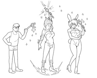 base_one_layout basic_sequence big_breasts blush breast_growth breasts bulge cleavage clothed clothing footwear gender_transformation growth gynomorph hair high_heels human_to_humanoid intersex jewelry legwear linear_sequence male mtg_transformation mti_transformation nipple_outline one_row_layout pendant shoes short_hair socks solo species_transformation standing surprised three_frame_image three_frame_sequence transformation transformation_sequence underwear wand blackshirtboy animal_humanoid human humanoid lagomorph lagomorph_humanoid leporid_humanoid mammal mammal_humanoid rabbit_humanoid 2017 absurd_res hi_res monochrome sequence