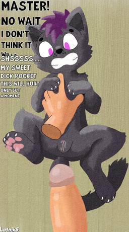 arm_on_chest arm_on_stomach bestiality black_body black_fur claws clenched_teeth dialogue duo erection female feral first_person_view fur genitals hair human_on_feral human_pov humanoid_genitalia humanoid_penis imminent_rape imminent_sex interspecies it'll_never_fit looking_down male male/female male_on_feral male_pov master penis pinned purple_eyes purple_hair questionable_consent scared simple_background talking_feral talking_to_another talking_to_partner teeth vulva lotnik5 domestic_cat felid feline felis human mammal absurd_res hi_res shaded simple_shading