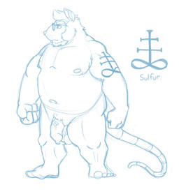 anthro balls belly eyewear flaccid foreskin genitals glasses humanoid_genitalia humanoid_hands humanoid_penis male moobs musclegut muscular navel nipples overweight overweight_male penis simple_background solo white_background bravo mammal murid murine rat rodent 2015 blue_and_white monochrome sketch story story_in_description