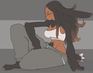 animal_arms animal_legs big_breasts body_hair breasts clothed clothing female happy_trail rabbit_feet solo weeeeps animal_humanoid hare_humanoid humanoid lagomorph lagomorph_humanoid leporid_humanoid mammal mammal_humanoid werecreature werehare werelagomorph wererabbit 2022 hi_res