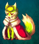 ambiguous_feral ambiguous_gender cape clothing crown_of_thorns feral quadruped red_eyes red_nose sitting solo sparklefur tail thorns falvie falvie_(character) canid canine canis fionbri mammal wolf digital_media_(artwork) digital_painting_(artwork) unavailable_at_source female_(lore)