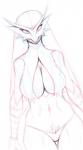 anthro avian beak big_breasts blaziken breasts cleavage clothed clothing female generation_3_pokemon hi_res looking_at_viewer nintendo non-mammal_breasts pokemon pokemon_(species) pubes simple_background sketch underwear urw white_background wide_hips