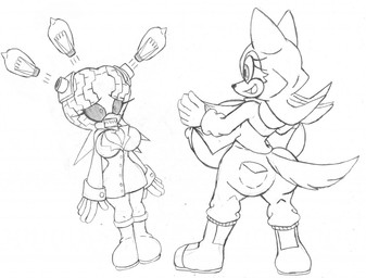 anthro areola big_brain big_breasts big_butt big_head black_sclera boots breasts butt cleavage clothed clothing coat cybernetic_eye cybernetics duo exposed_breasts eyelashes fangs female flashing flashing_breasts footwear hair huge_brain huge_breasts huge_head lab_coat light_bulb looking_at_another machine nipples open_clothing open_coat open_mouth open_topwear shoes simple_background surprised tail teeth topwear white_background white_sclera wide_eyed zoner sega sonic_the_hedgehog_(series) annabelle_d._cerebella evergreen_(redpyrodragon) fan_character anthozoan aquatic brain_coral canid canine canis cnidarian coral domestic_dog husky mammal nordic_sled_dog spitz 2019 line_art monochrome traditional_media_(artwork)