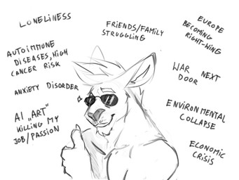 anthro chin_tuft eyewear facial_tuft gesture grin hair hand_gesture long_ears looking_at_viewer male male_anthro nude politics short_hair simple_background smile solo sunglasses text thumbs_up tuft solaxe_(artist) solaxe kangaroo macropod mammal marsupial 4:3 bust_portrait english_text hi_res monochrome portrait sketch