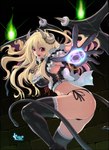 blonde_hair breasts butt female hair hexagram horn long_hair magic membrane_(anatomy) membranous_wings not_furry open_mouth open_smile smile solo symbol wings murasaki_nyaa demon demon_humanoid horned_humanoid humanoid winged_humanoid 2015