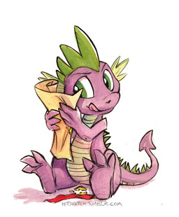 claws feral green_body green_eyes green_scales looking_at_another male peeping purple_body purple_skin scales scroll simple_background smile solo tail tongue tongue_out white_background white_body white_scales white_skin kenket friendship_is_magic hasbro my_little_pony mythology spike_(mlp) dragon mythological_creature mythological_scalie scalie 2015 painting_(artwork) traditional_media_(artwork) traditional_painting_(artwork) traditional_watercolor_(artwork) watercolor_(artwork)